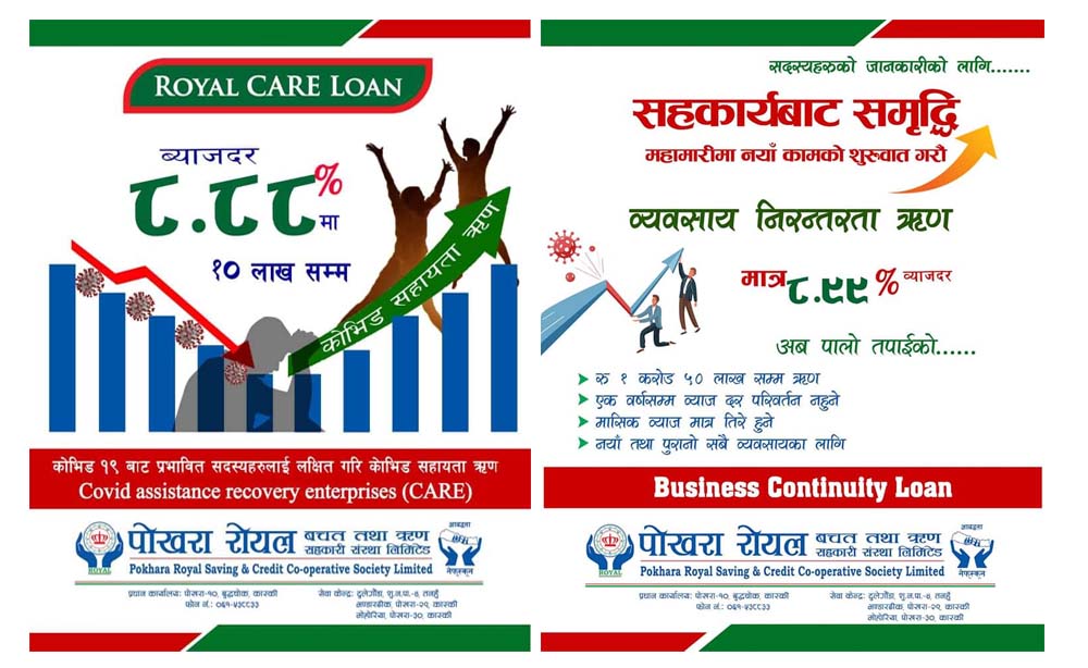 सहकारीमा अहिलेसम्मकै सस्तो ब्याजदर, पोखरा रोयलले ८.८८% मै लगानी गर्ने